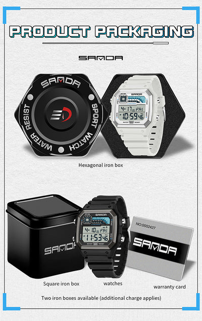 Reloj Deportivo Cuadrado Delgado con Luz Nocturna y Resistencia al Agua - Image 28