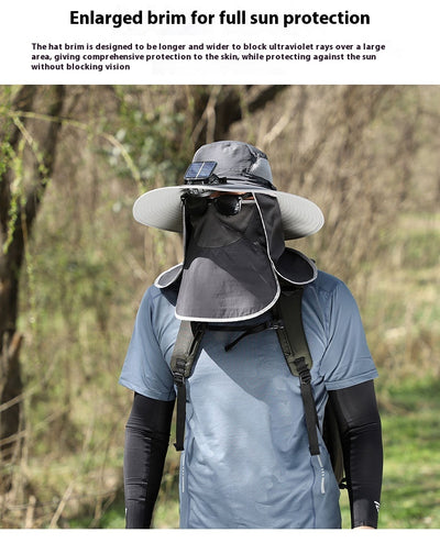Gorro Solar de Ala Ancha con Ventilador y Secado Rápido - Image 15