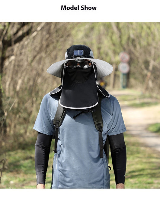 Gorro Solar de Ala Ancha con Ventilador y Secado Rápido - Image 23