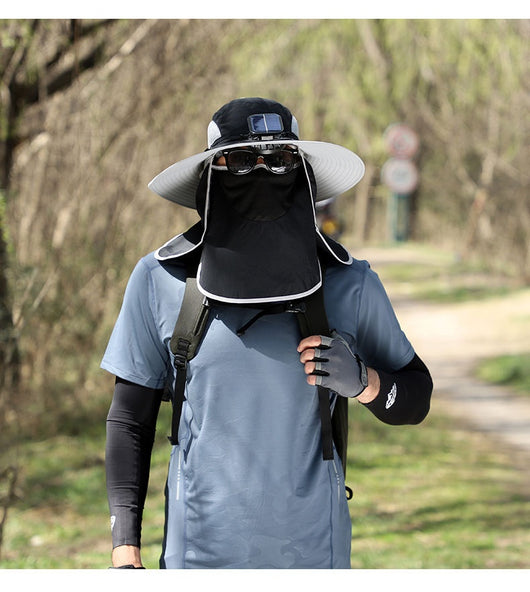 Gorro Solar de Ala Ancha con Ventilador y Secado Rápido - Image 25