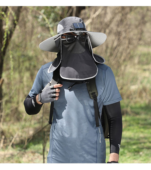 Gorro Solar de Ala Ancha con Ventilador y Secado Rápido - Image 26