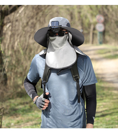 Gorro Solar de Ala Ancha con Ventilador y Secado Rápido - Image 28