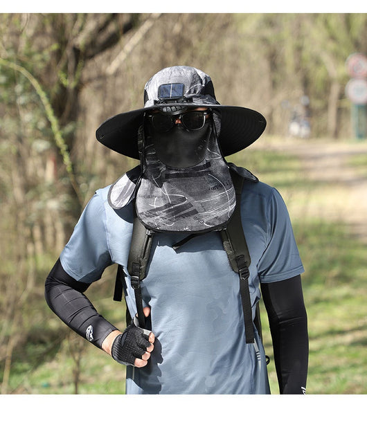 Gorro Solar de Ala Ancha con Ventilador y Secado Rápido - Image 29