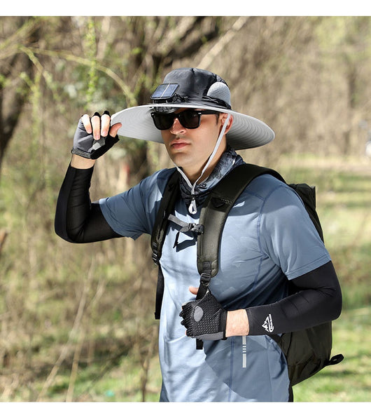 Gorro Solar de Ala Ancha con Ventilador y Secado Rápido - Image 30