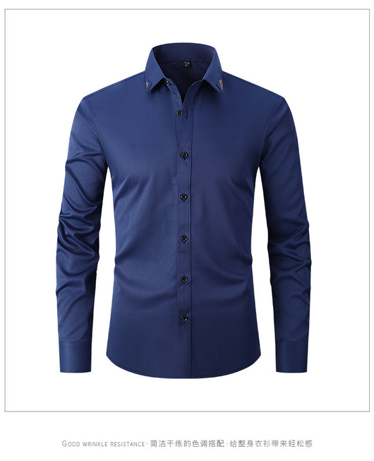 Camisa Hombre Colores Sólidos Primavera - Image 11