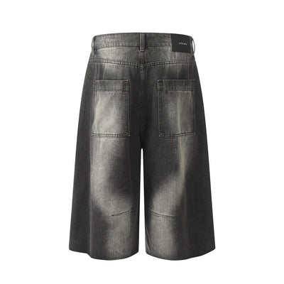 Shorts de Mezclilla Suelta con Detalles de Pintura Contrast para Hombre - Image 27