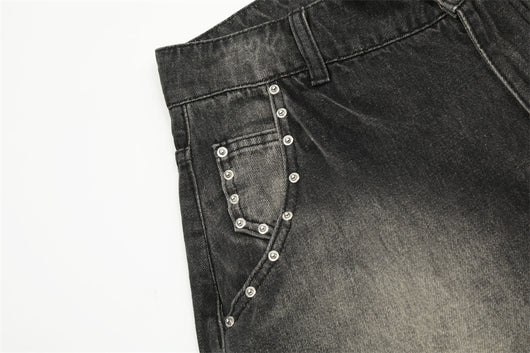 Shorts de Mezclilla Suelta con Detalles de Pintura Contrast para Hombre - Image 28