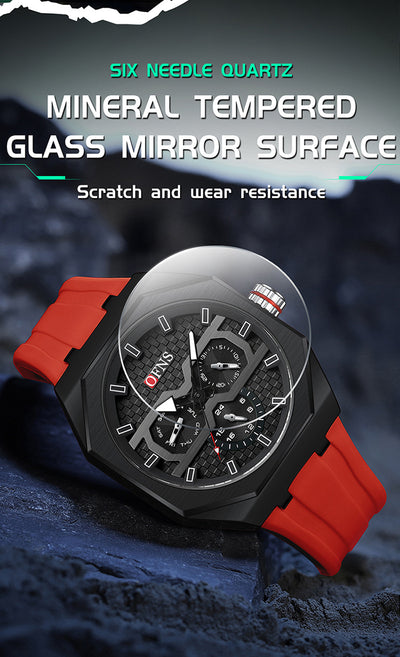 Reloj de Cuarzo Impermeable con Escala de Rayas y Seis Agujas - Diseño Moderno - Image 9