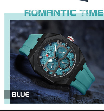 Reloj de Cuarzo Impermeable con Escala de Rayas y Seis Agujas - Diseño Moderno - Image 22