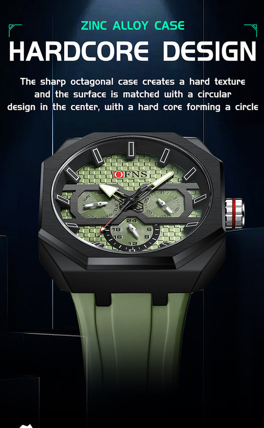 Reloj de Cuarzo Impermeable con Escala de Rayas y Seis Agujas - Diseño Moderno - Image 23