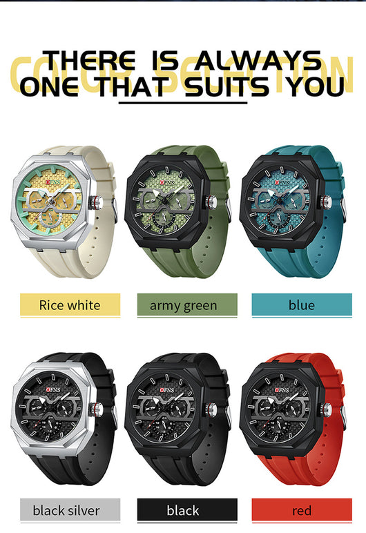 Reloj de Cuarzo Impermeable con Escala de Rayas y Seis Agujas - Diseño Moderno - Image 24