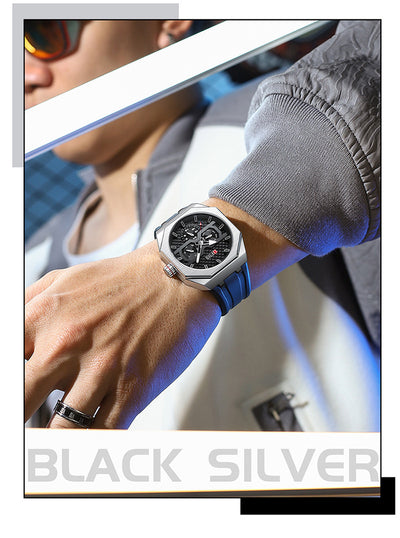 Reloj de Cuarzo Impermeable con Escala de Rayas y Seis Agujas - Diseño Moderno - Image 25