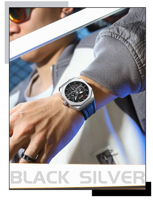 Reloj de Cuarzo Impermeable con Escala de Rayas y Seis Agujas - Diseño Moderno - Image 25