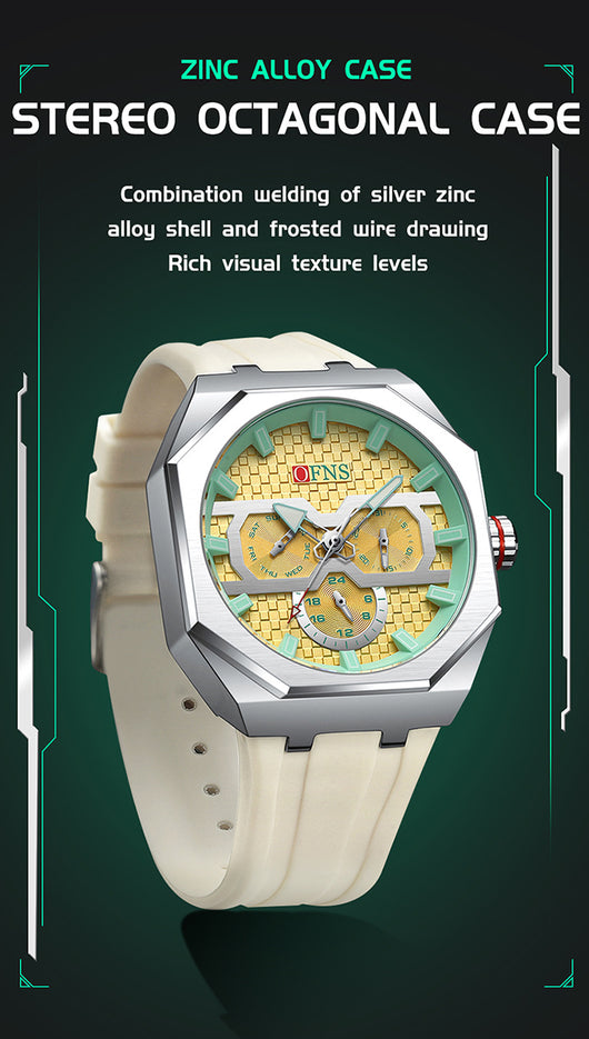 Reloj de Cuarzo Impermeable con Escala de Rayas y Seis Agujas - Diseño Moderno - Image 27