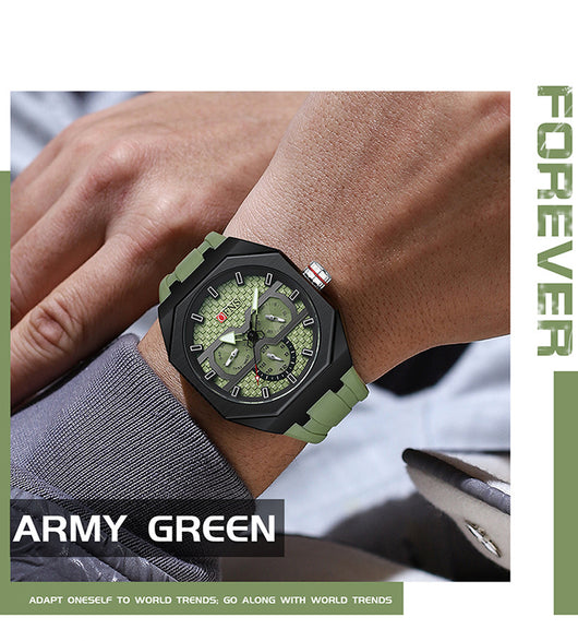 Reloj de Cuarzo Impermeable con Escala de Rayas y Seis Agujas - Diseño Moderno - Image 29