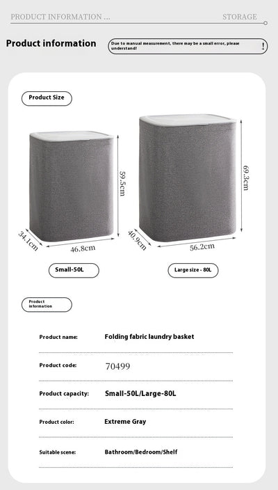 Canasta de Tela para Ropa Sucia con Tapa - Organizador Multifunción - Image 18