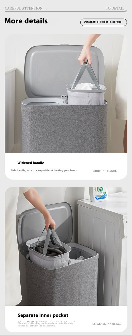 Canasta de Tela para Ropa Sucia con Tapa - Organizador Multifunción - Image 28