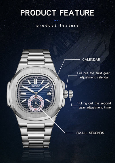 Reloj de Pulsera Hombre Acero Inoxidable Calendario Luminoso Resistente al Agua - Image 6