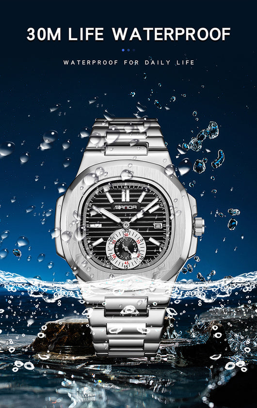 Reloj de Pulsera Hombre Acero Inoxidable Calendario Luminoso Resistente al Agua - Image 7