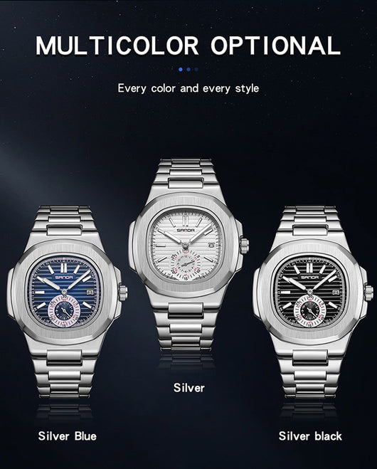Reloj de Pulsera Hombre Acero Inoxidable Calendario Luminoso Resistente al Agua - Image 8