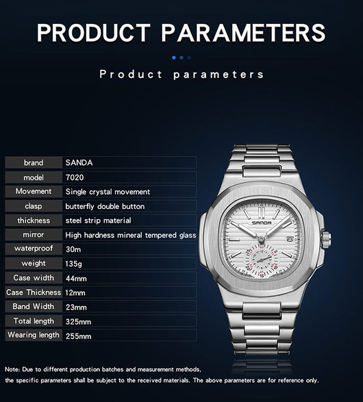 Reloj de Pulsera Hombre Acero Inoxidable Calendario Luminoso Resistente al Agua - Image 9