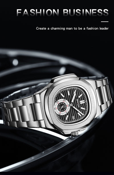 Reloj de Pulsera Hombre Acero Inoxidable Calendario Luminoso Resistente al Agua - Image 10
