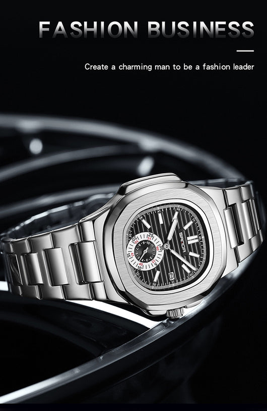 Reloj de Pulsera Hombre Acero Inoxidable Calendario Luminoso Resistente al Agua - Image 10