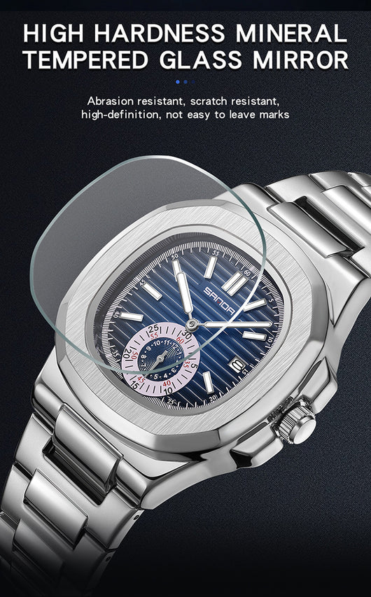 Reloj de Pulsera Hombre Acero Inoxidable Calendario Luminoso Resistente al Agua - Image 11
