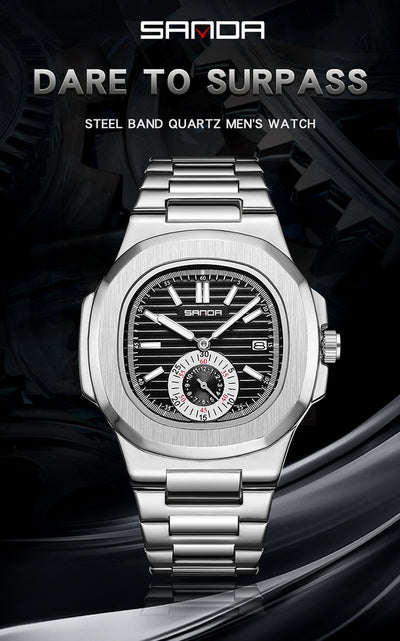 Reloj de Pulsera Hombre Acero Inoxidable Calendario Luminoso Resistente al Agua - Image 12