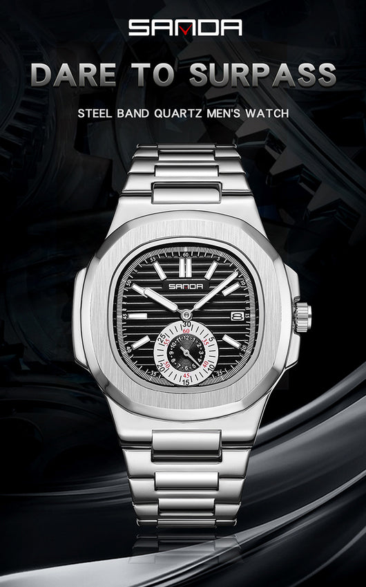 Reloj de Pulsera Hombre Acero Inoxidable Calendario Luminoso Resistente al Agua - Image 12