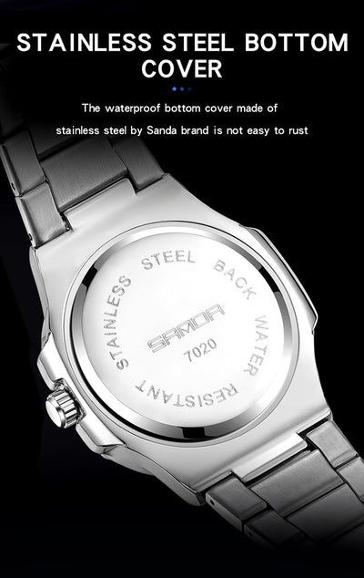 Reloj de Pulsera Hombre Acero Inoxidable Calendario Luminoso Resistente al Agua - Image 13