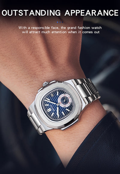 Reloj de Pulsera Hombre Acero Inoxidable Calendario Luminoso Resistente al Agua - Image 14