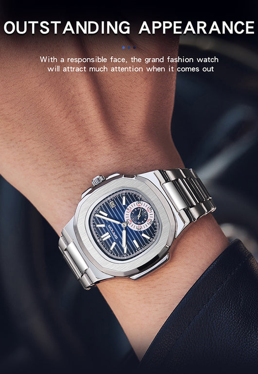 Reloj de Pulsera Hombre Acero Inoxidable Calendario Luminoso Resistente al Agua - Image 14