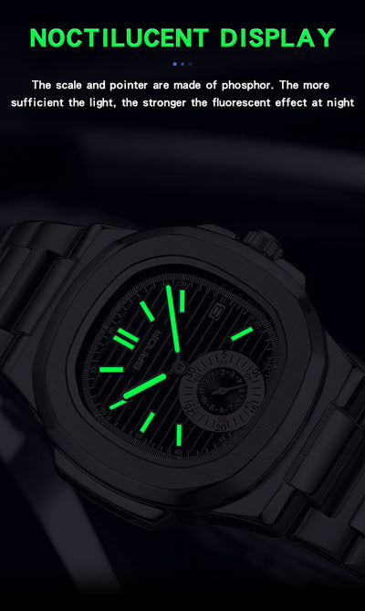 Reloj de Pulsera Hombre Acero Inoxidable Calendario Luminoso Resistente al Agua - Image 16
