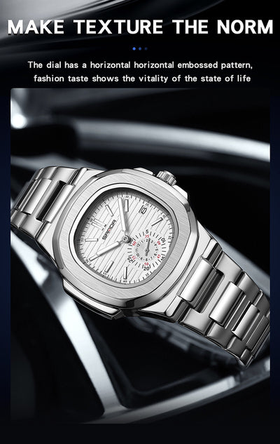 Reloj de Pulsera Hombre Acero Inoxidable Calendario Luminoso Resistente al Agua - Image 18