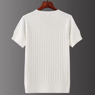 Camiseta de Punto Cuello V Manga Corta para Hombre - Image 16