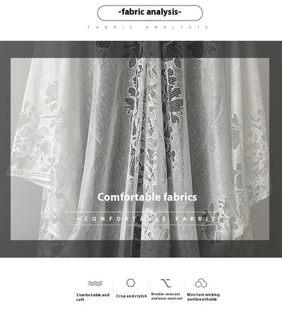 Chal Ligero de Encaje con Flecos para Mujer - Perfecto para Verano - Image 31