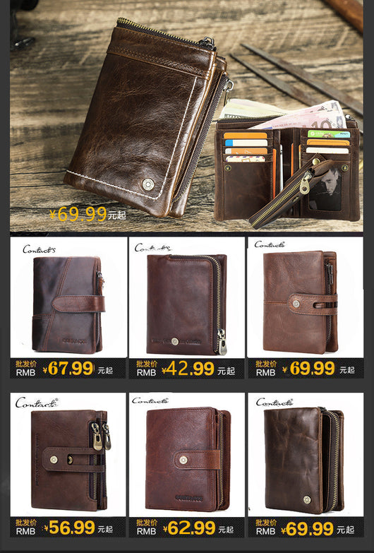 Billetera Compacta de Cuero Genuino para Hombre - Image 43