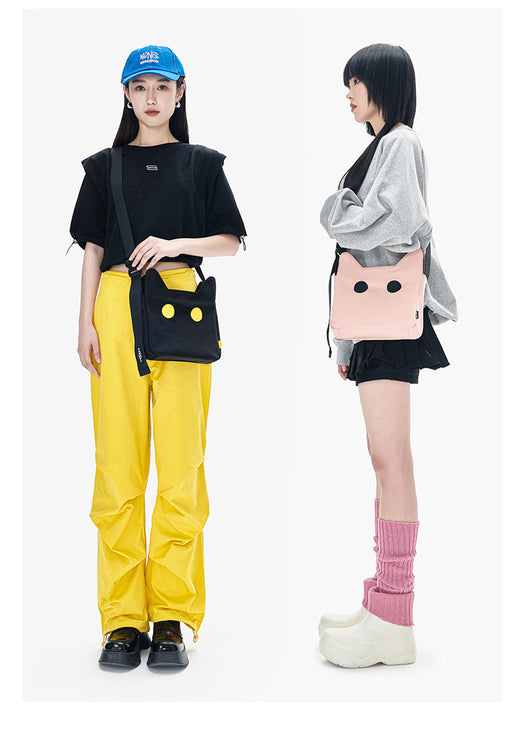 Bolsa Mensajera Grande con Diseño de Gato - Lona y Nylon de Alta Capacidad - Image 18