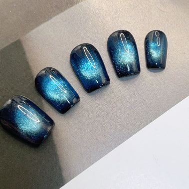 Uñas Postizas Efecto Ojo de Gato Artesanales para Mujer - Image 34