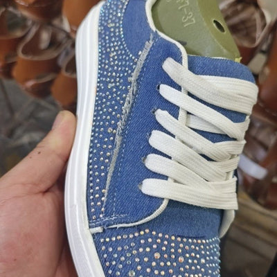 Zapatos Deportivos Talla Grande para Mujer con Plataforma Gruesa y Detalles de Cristal - Image 23