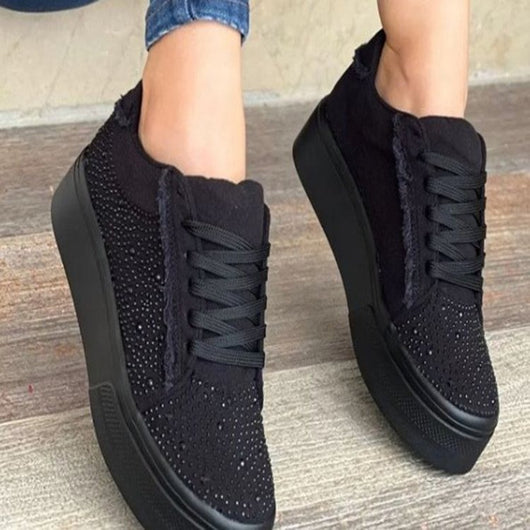Zapatos Deportivos Talla Grande para Mujer con Plataforma Gruesa y Detalles de Cristal - Image 31