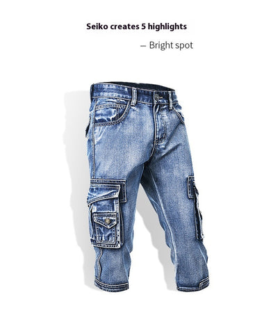 Pantalones Cortos Denim Slim Fit - Shorts Casuales Cropped - Image 15