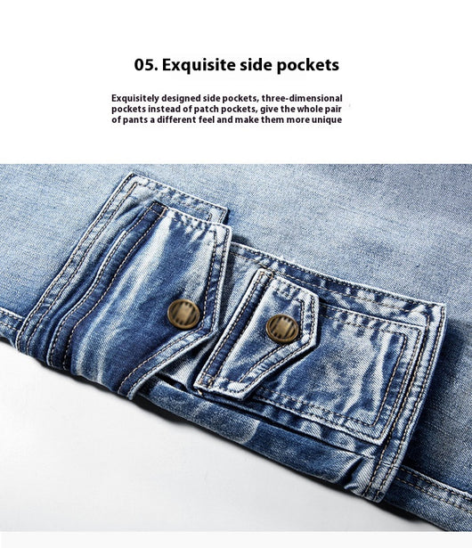 Pantalones Cortos Denim Slim Fit - Shorts Casuales Cropped - Image 21