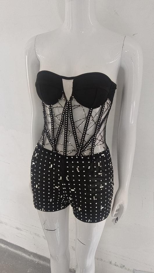 Conjunto Dos Piezas Ajustado con Cutout y Strass - Manga Larga Reductora - Image 36