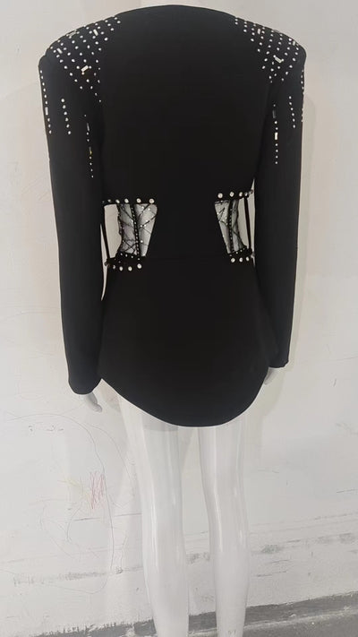 Conjunto Dos Piezas Ajustado con Cutout y Strass - Manga Larga Reductora - Image 51