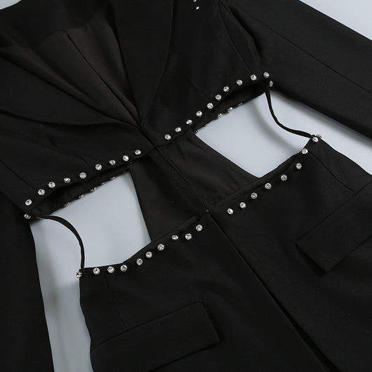 Conjunto Dos Piezas Ajustado con Cutout y Strass - Manga Larga Reductora - Image 60
