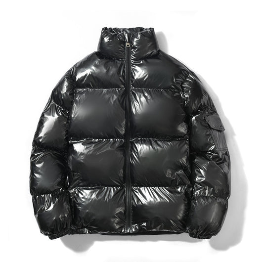 Chaqueta de Algodón con Cuello Alto Brillante para Hombre - Image 9