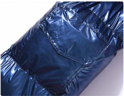 Chaqueta de Algodón con Cuello Alto Brillante para Hombre - Image 10