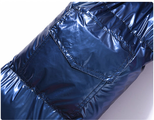 Chaqueta de Algodón con Cuello Alto Brillante para Hombre - Image 10